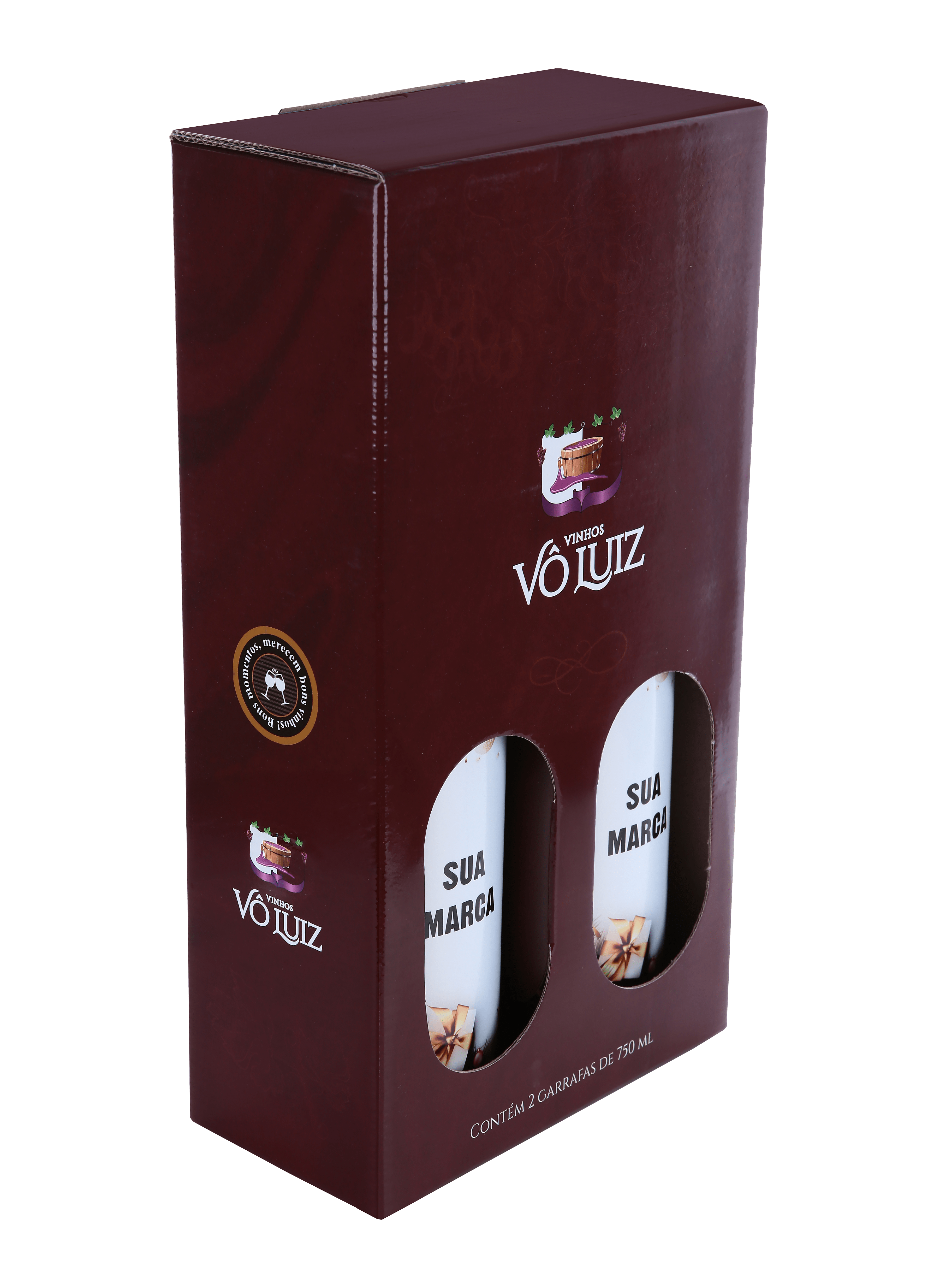Maleta com vinho personalizado